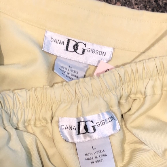 NWT Dana Gibson Leisure Pant Suit Button up Top Drawstring Waist Pants Large - Picture 4 of 12